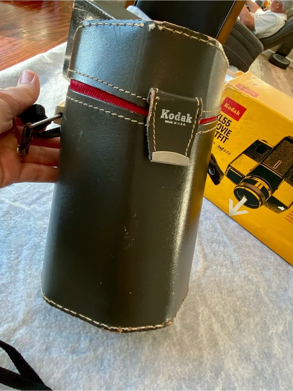 Vintage Kodak Black and Silver XL55 Movie Outfit Camera & Case